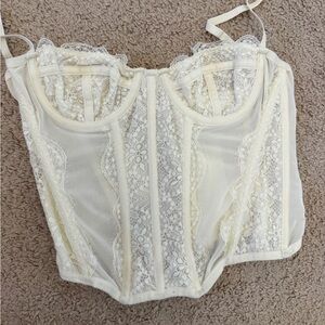 Urban outfitters white lace corset
